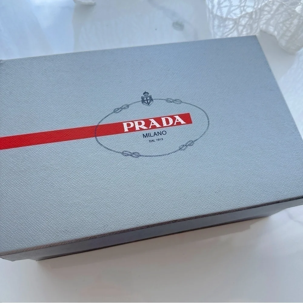 Prada Sport Leather White Sneakers - Size 40